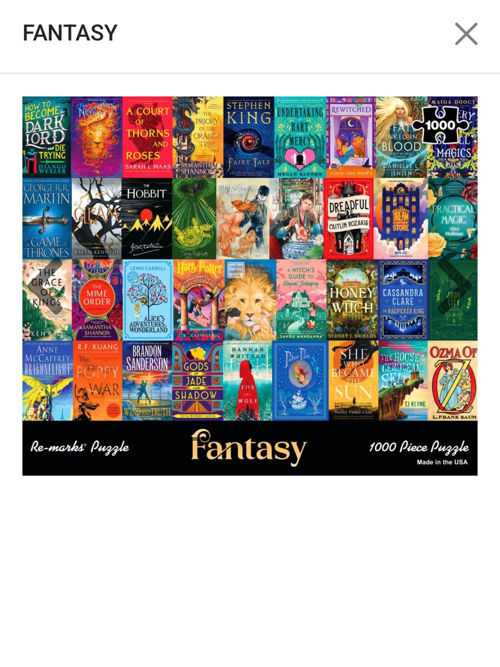 Re-Marks Fantasy Book Collage Jigsaw Puzzle